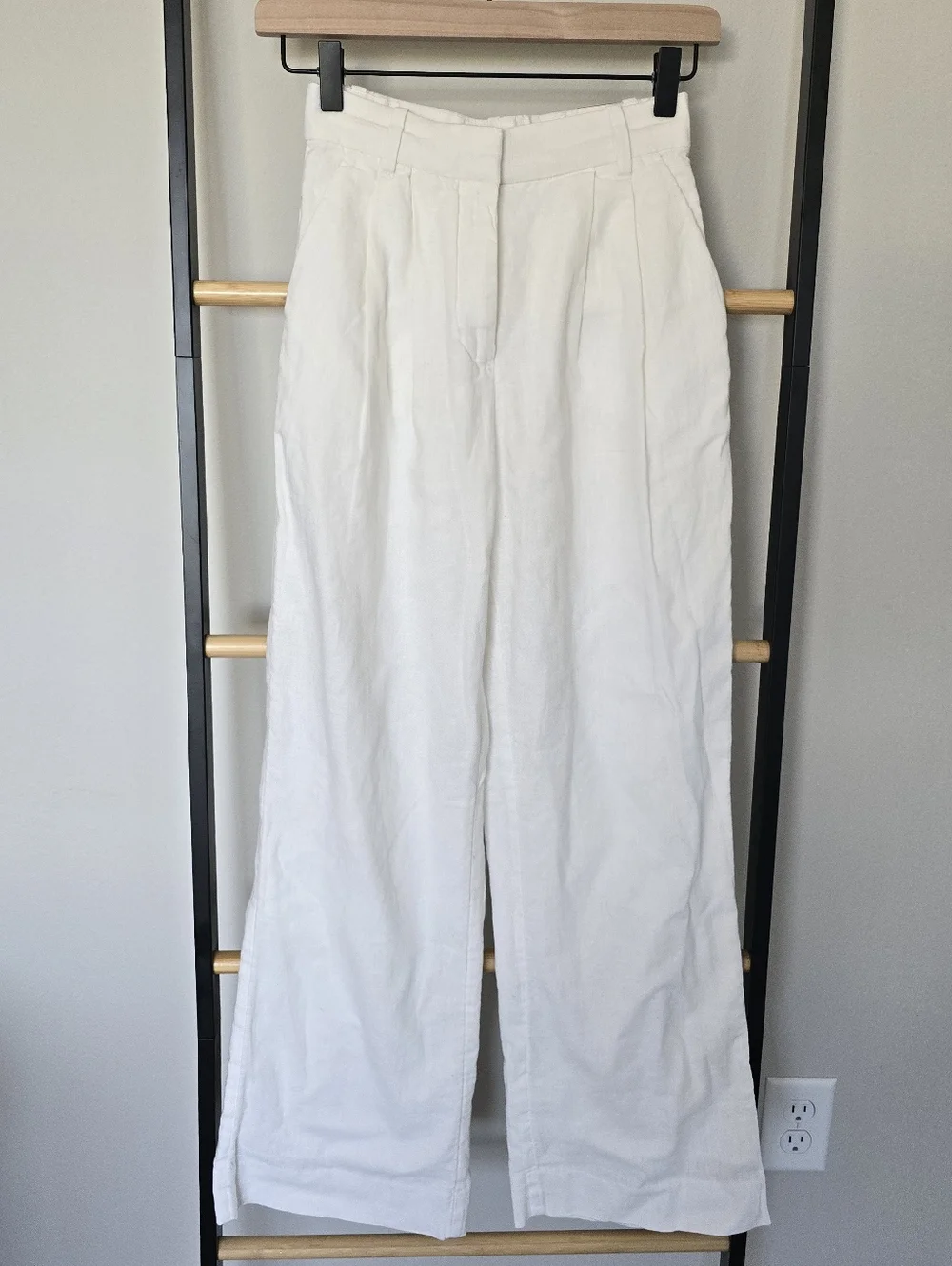 NWT A&F Sloane Tailored Linen Blend Wide Leg Pants Size XXS Short - Picture 4 of 12